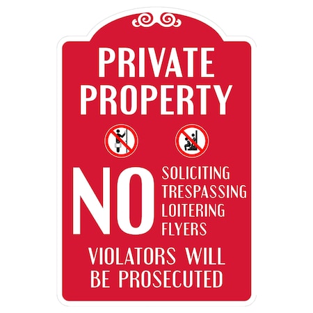 Sign Solutions Usa Private Property No Soliciting (S) 24"X36" Diamond Grade Cubed Reflective (DG3) 080 DCS08DWT2436CUS00226